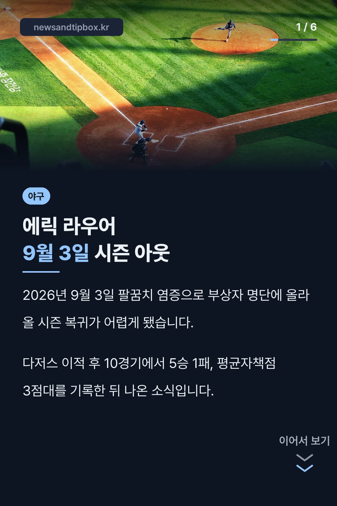 에릭 라우어 시즌 아웃 소식